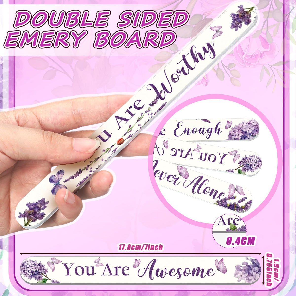 Therwen double-sided emery board for precise manicure and pedicure results
