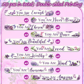 Therwen floral Christian nail file set featuring purple butterfly and flowers
