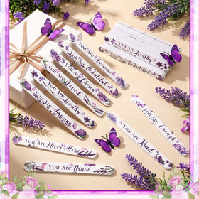 Therwen purple butterfly design nail file for stylish grooming