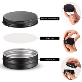 Therwen aluminum tin with tight-seal screw lid for leaks prevention.