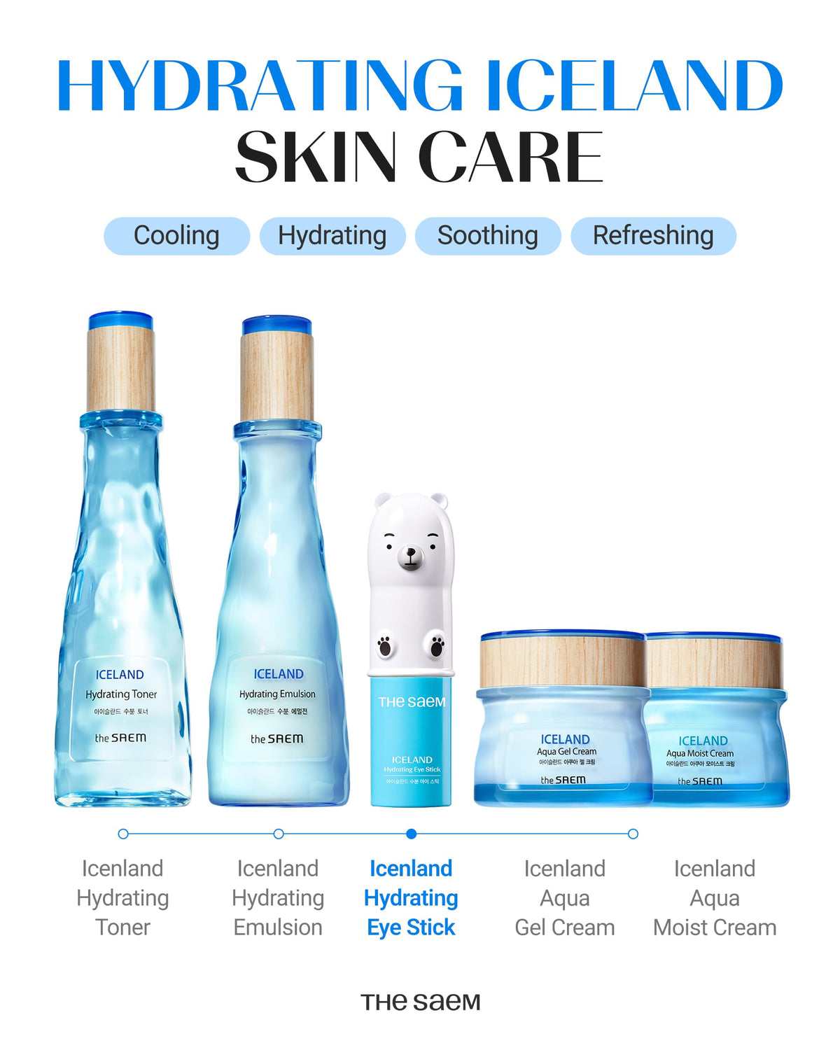 THESAEM cooling balm on eyelids delivering a fresh soothing sensation