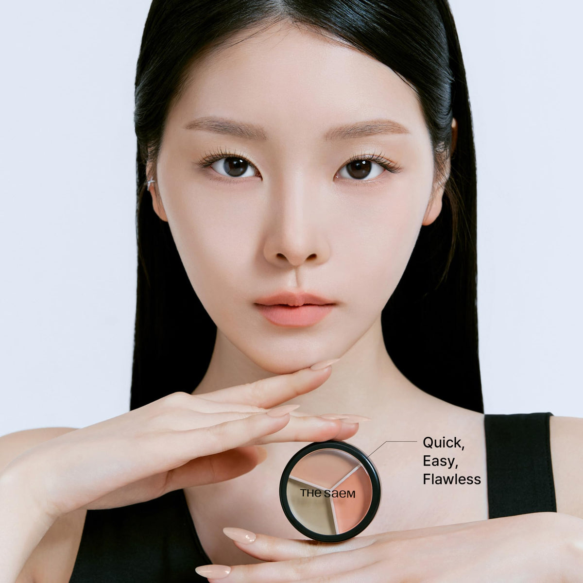 THESAEM Cover Perfection packaging display suitable for quick makeup routines