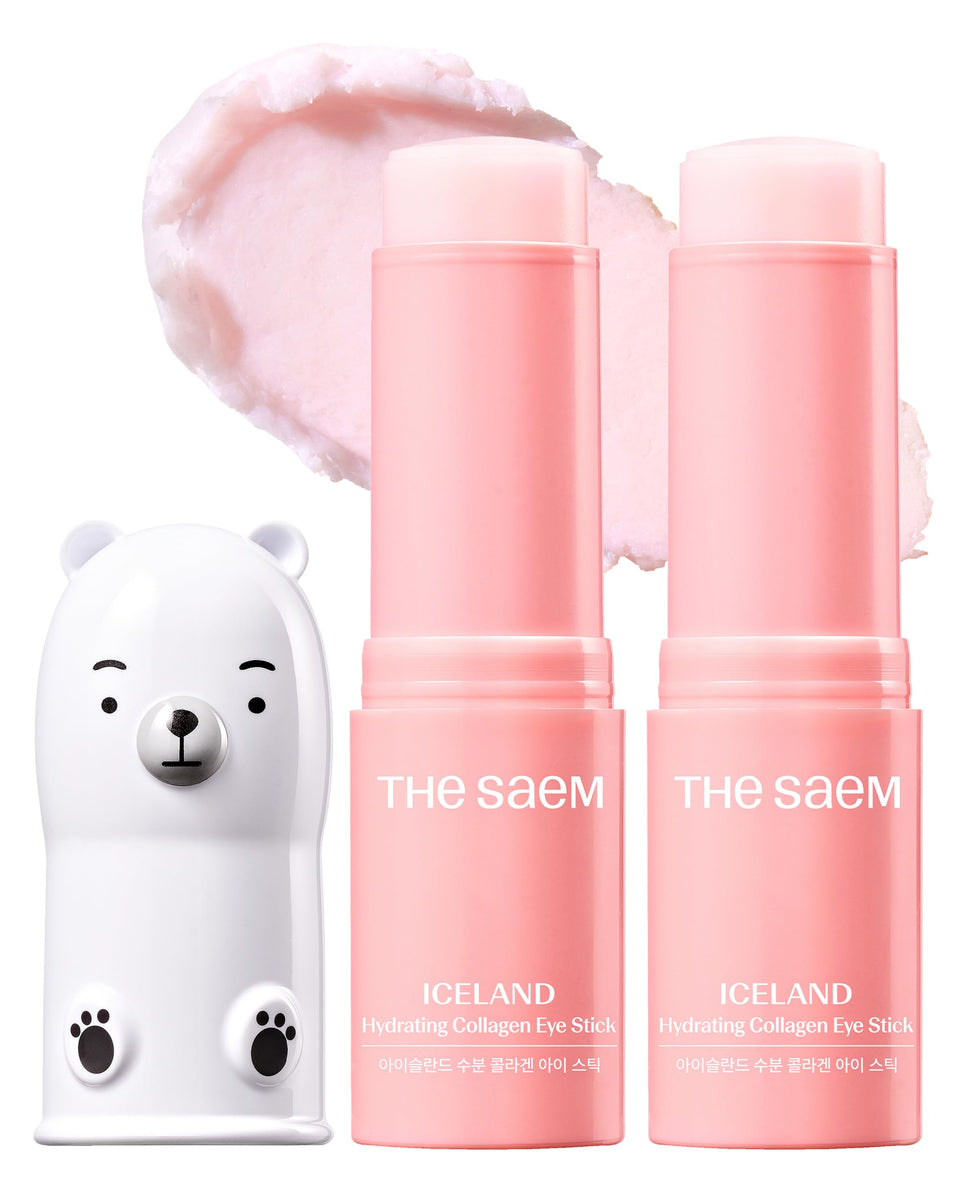 THESAEM Iceland Hydrating Eye Stick cap close-up showing cooling hydration for eyes