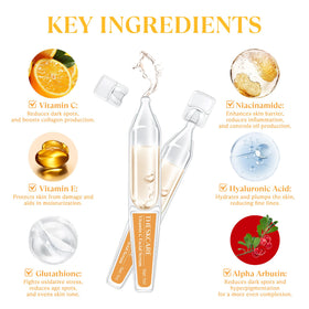 THESKCARE ampoules packaging close-up for easy, fresh use on the go.