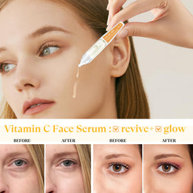 THESKCARE vitamin C serum application steps on clean skin for absorption.