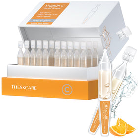 THESKCARE Vitamin C serum bottle with hyaluronic acid for radiant, hydrated skin.