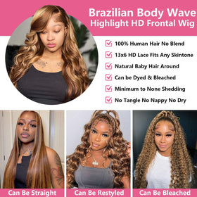 THGF honey blonde 28in wig lace-front closeup shows natural parting for seamless styling