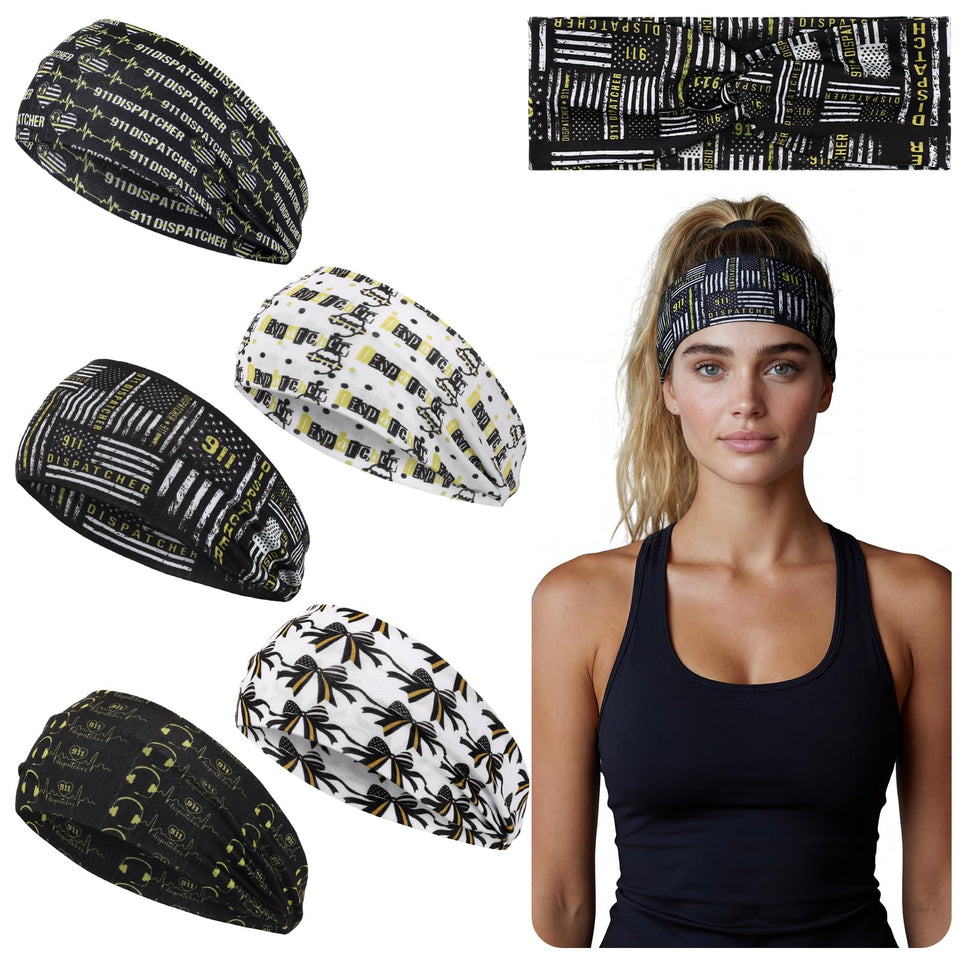 Thiccywoov 911 dispatcher headbands set with twenty pieces for workouts and gifting