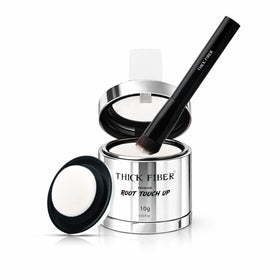 Thick Fiber Root Touch Up Powder application hides grey roots for quick results.