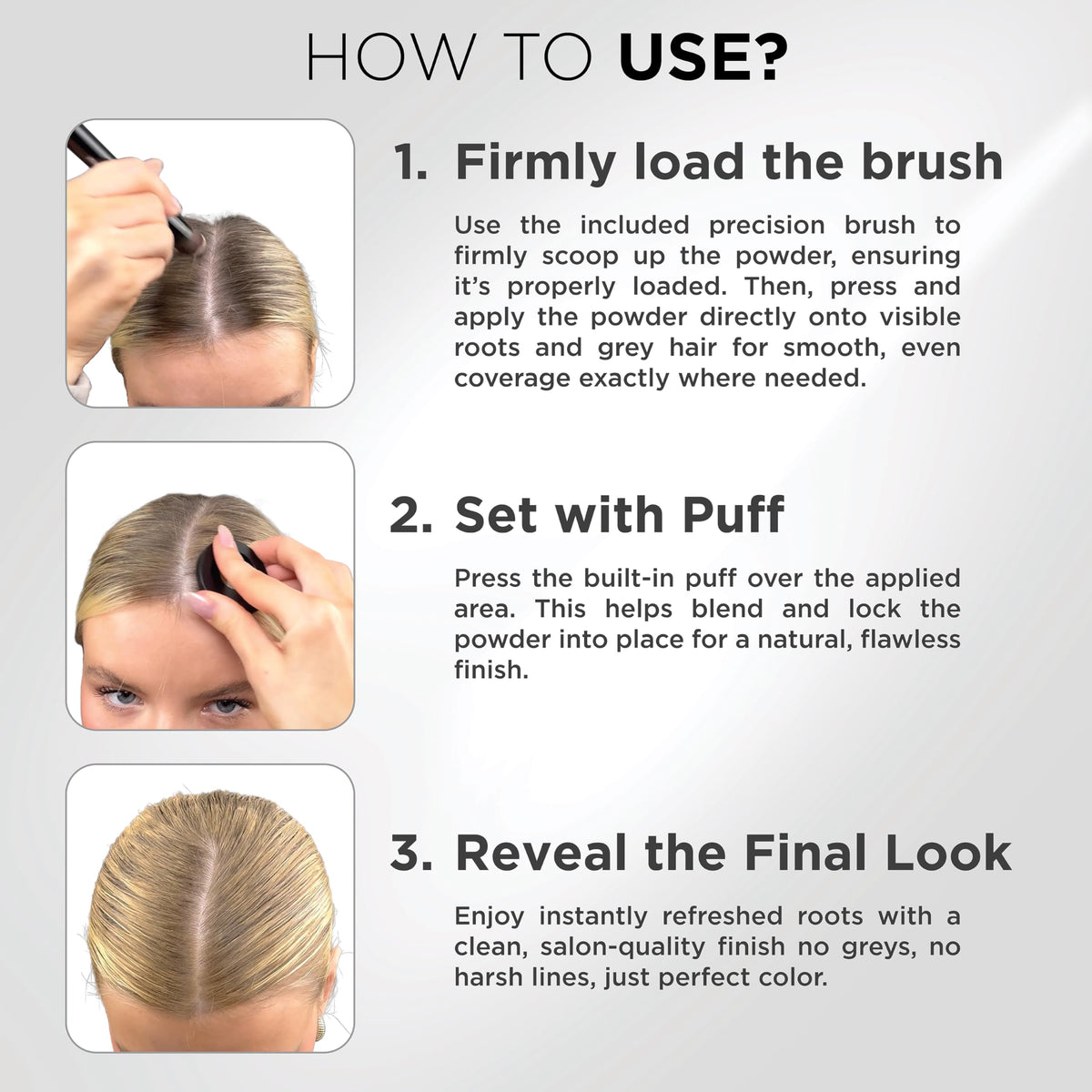 Thick Fiber mirror helps you apply coverage with confidence anywhere.
