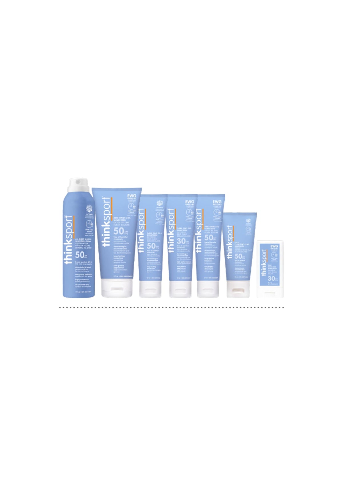ThinkSport SPF 50+ sunscreen on a sunny beach ready for activity