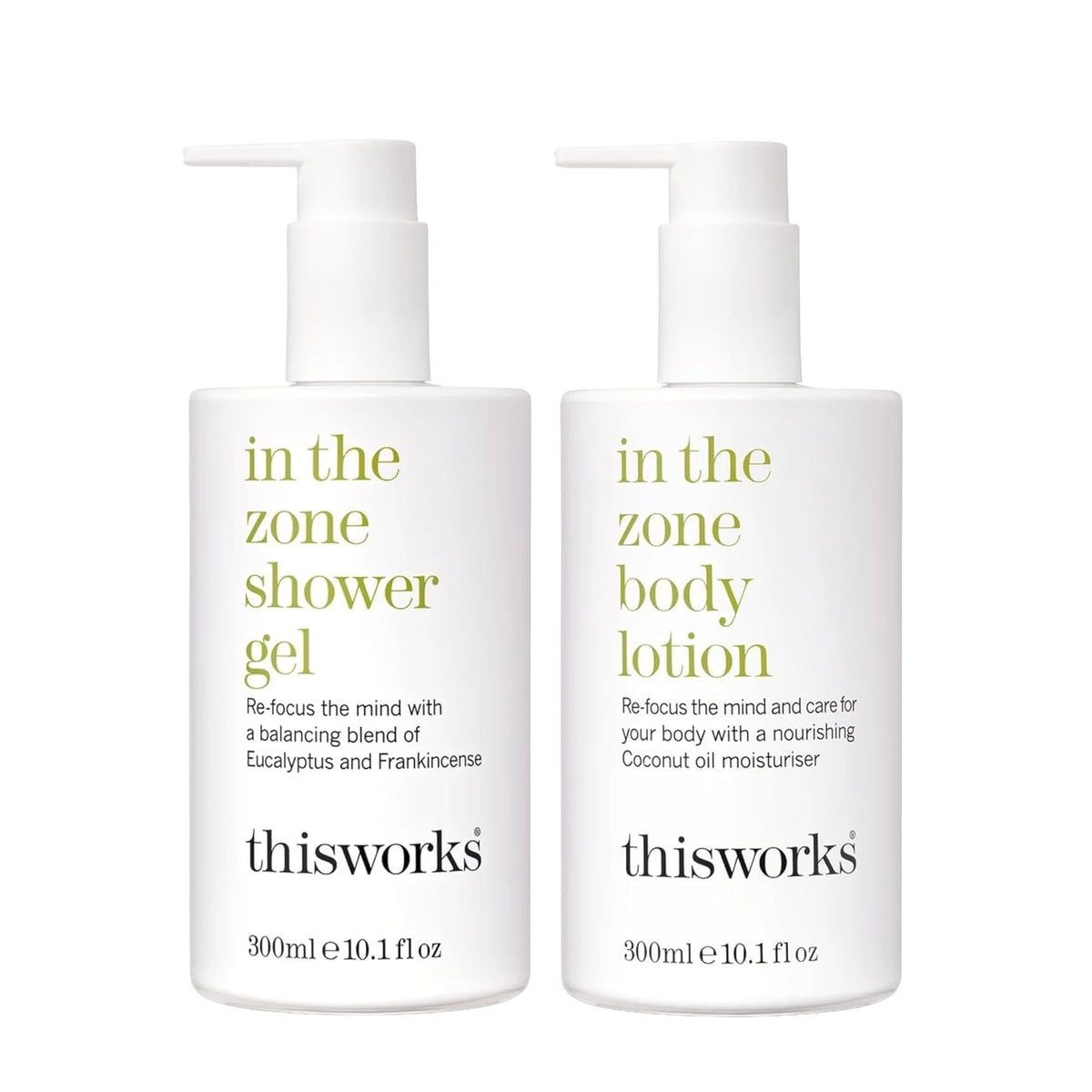 THISWORKS In The Zone body lotion bottle for lightweight hydration.