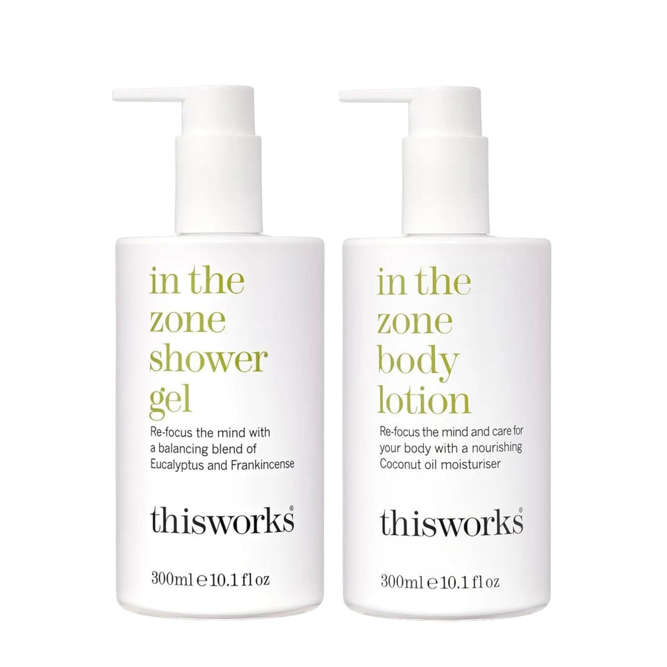 THISWORKS In The Zone body lotion bottle for lightweight hydration.