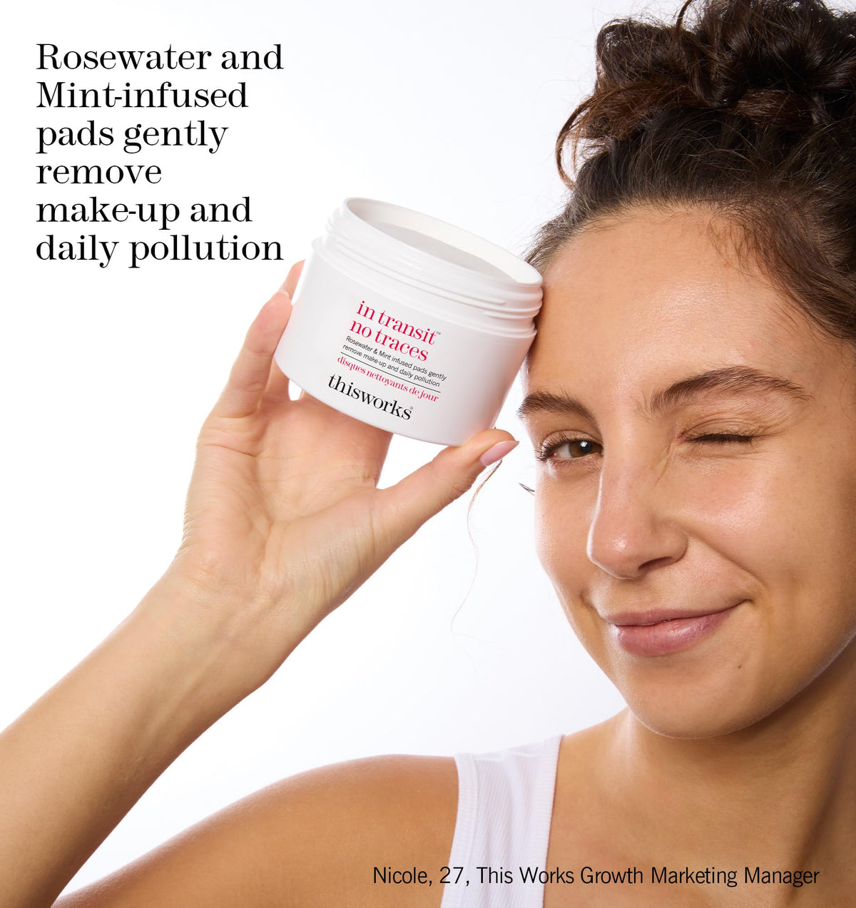 THISWORKS In Transit rosewater mint close-up emphasizes soothing fragrance and skin refresh.