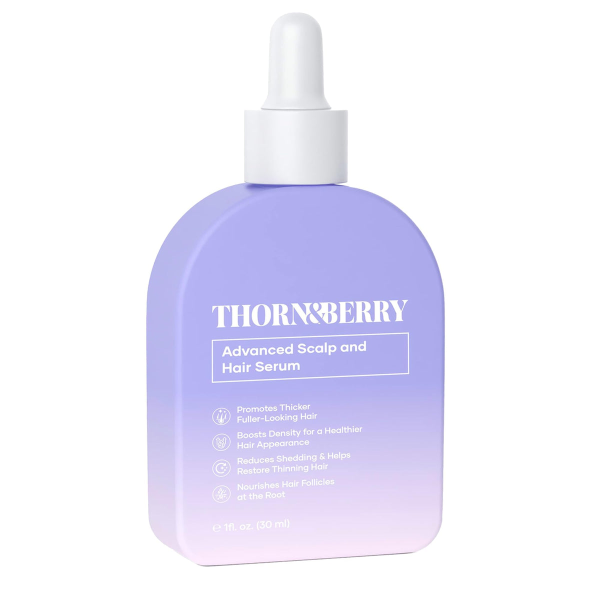 THORN & BERRY Hair Growth Serum bottle for fuller hair.