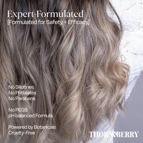 THORN & BERRY Lightweight formula absorbs quickly on hair and scalp.