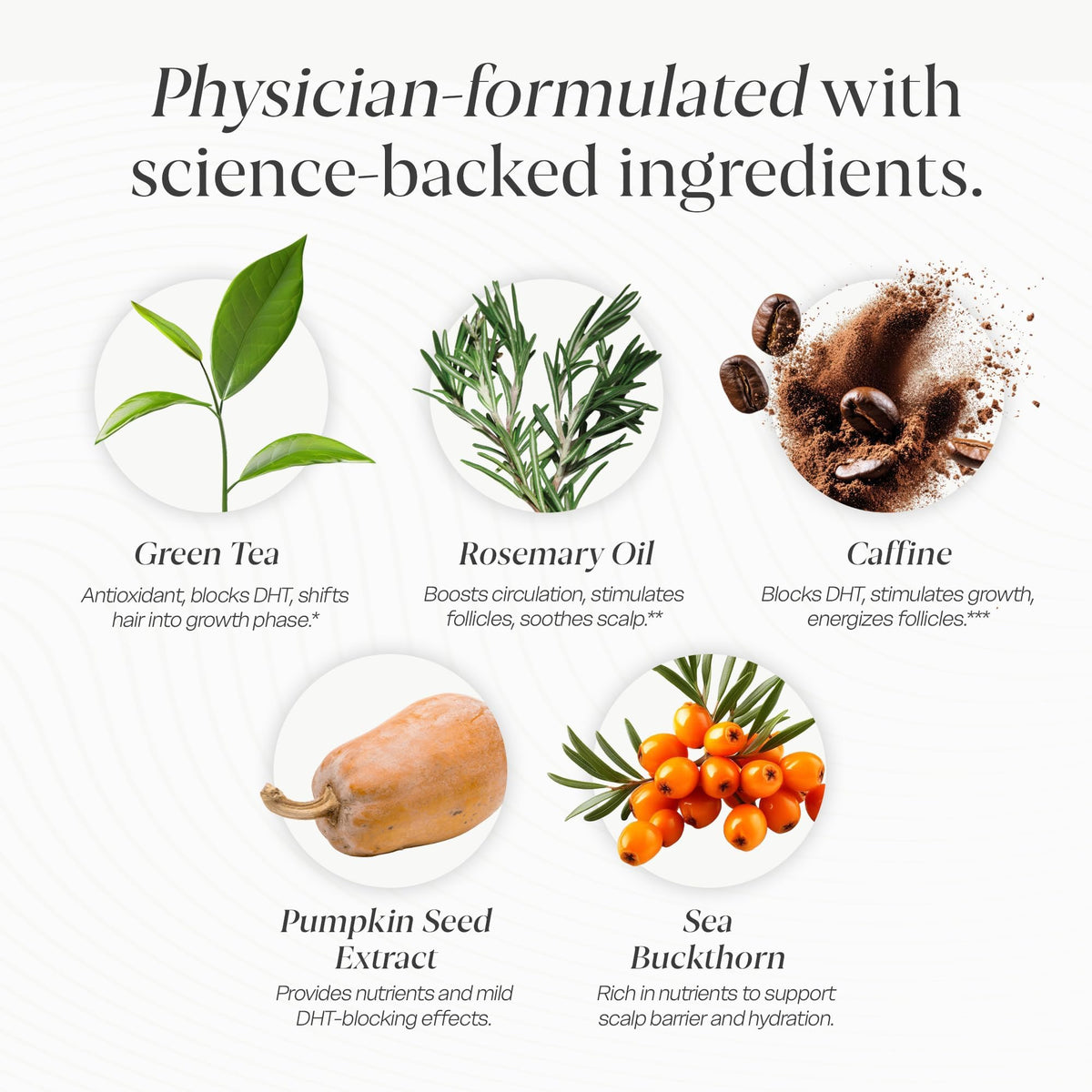 THORN & BERRY Saw palmetto ingredient supports scalp health.