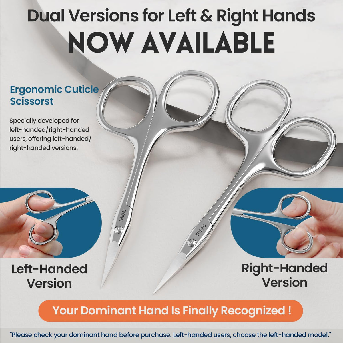 THRAU scissors blade closeup showing surgical-grade stainless steel and sharp edge