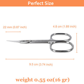 THRAU cuticle scissors multipurpose use for eyebrows, lashes, and skin.