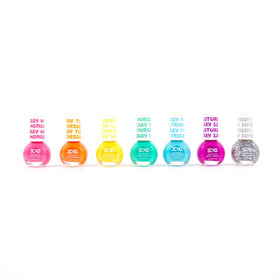 Three Cheers for Girls Bright Nail Polish Set Sunday Sparkle, glittery finish for end-of-week shine