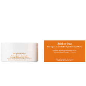 Three Ships Brighter Days eye masks pack shot highlighting hydration and depuffing potential.