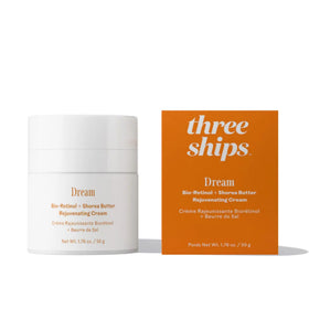 Three Ships Dream Bio-Retinol pump close-up showing a deeply hydrating nightly ritual for smoother-looking skin.
