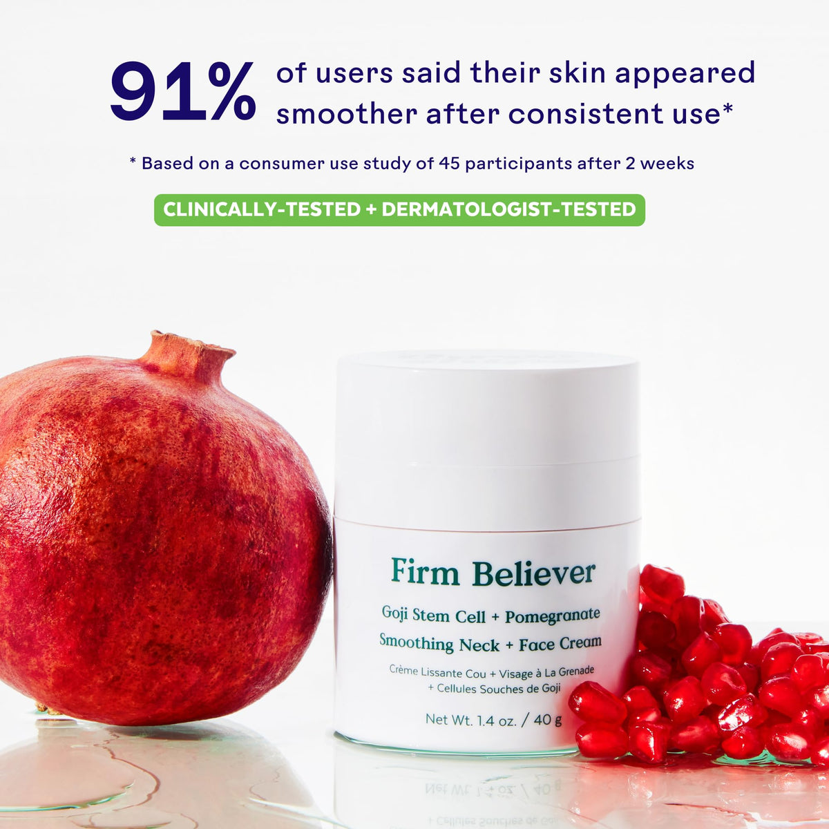 Three Ships neck cream closeup texture reveals rich, creamy consistency