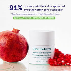 Three Ships neck cream closeup texture reveals rich, creamy consistency