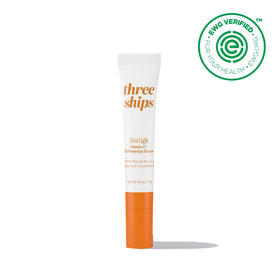 Three Ships First Light eye cream massaging to help de-puff the under-eye area.