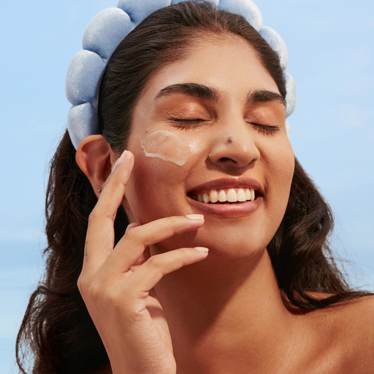 Three Ships Harmony Cleanser wet-face application, circular massage for cleansing