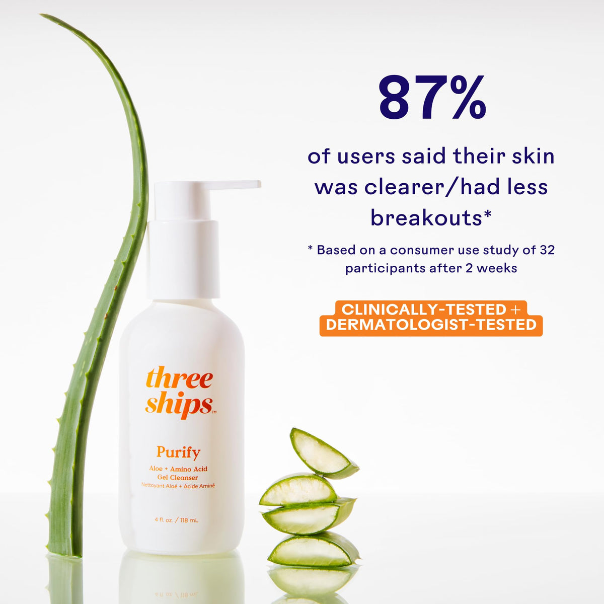 Graphic emphasizes amino acids supporting the skin's moisture barrier after cleansing.