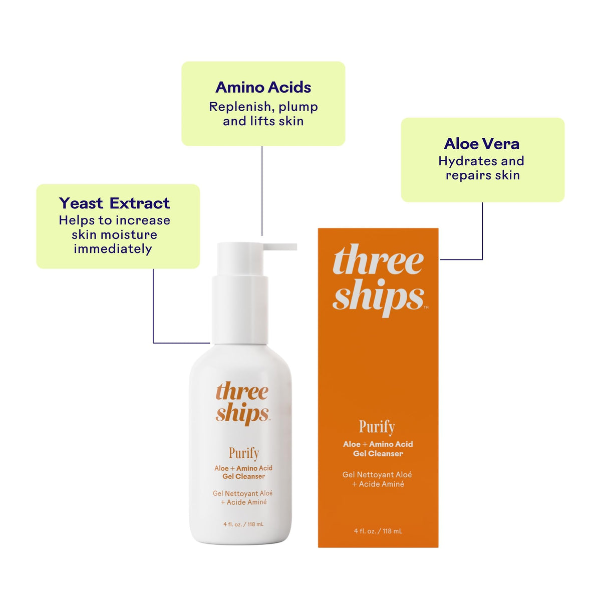 Packaging front with vegan and cruelty-free icons communicates ethical skincare.