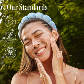 Three Ships SkinHero packaging displays vegan and cruelty-free commitments for ethical skincare.