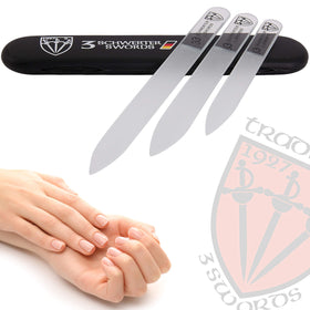 3 Swords Germany double-sided glass nail file, smoother edges for natural nails.