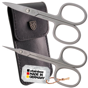 3 Swords Germany Megaset nail scissors curved tips for precise trimming.