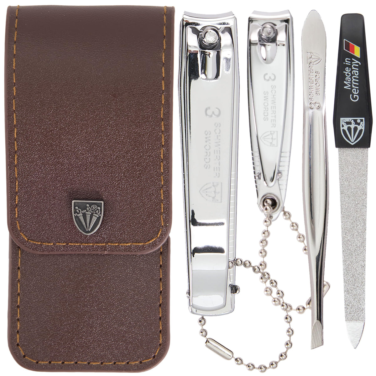 Three Swords Germany tweezers for precise grooming in a professional nail care kit