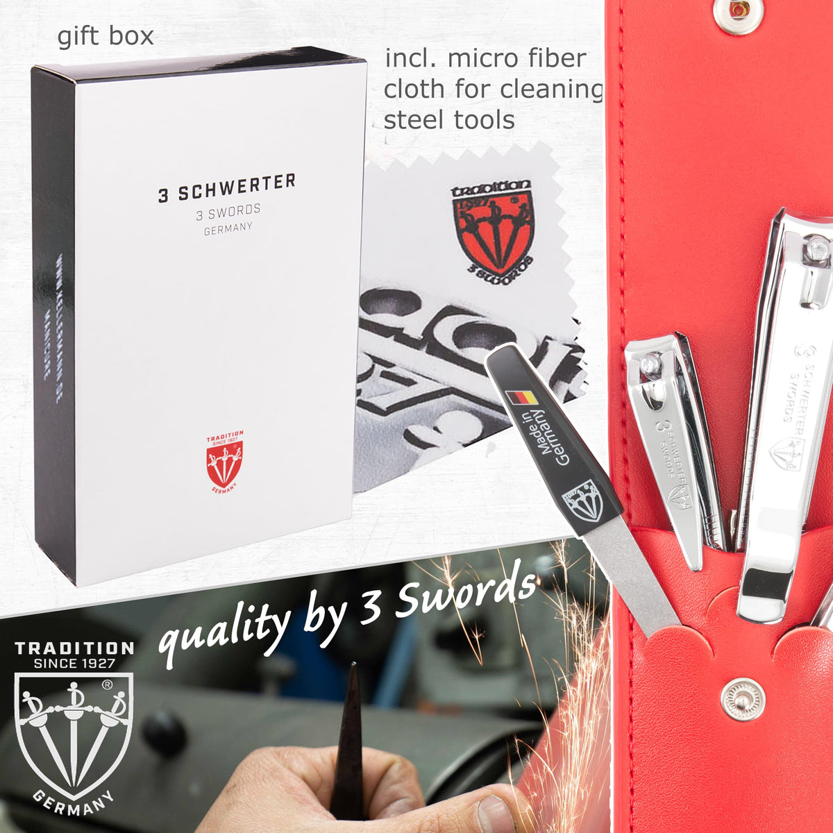 Three Swords Germany travel-friendly manicure kit for home or on-the-go