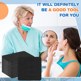Threlaco adhesive-backed dermaplaning pad stays in place during use.