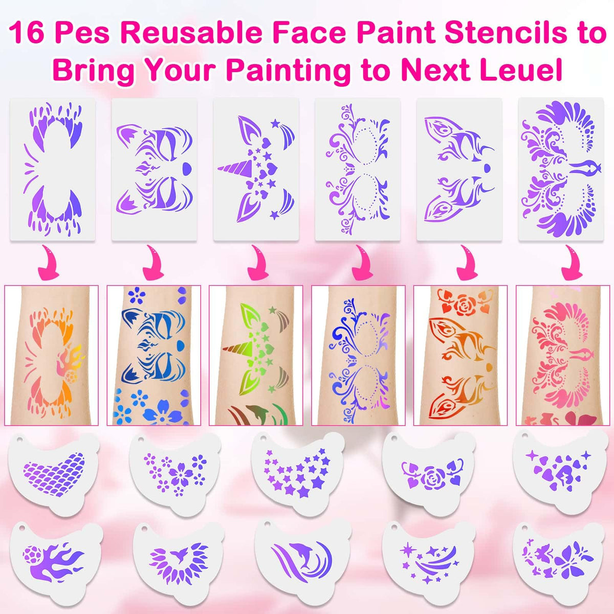 Brushes and sponges set for smooth color application