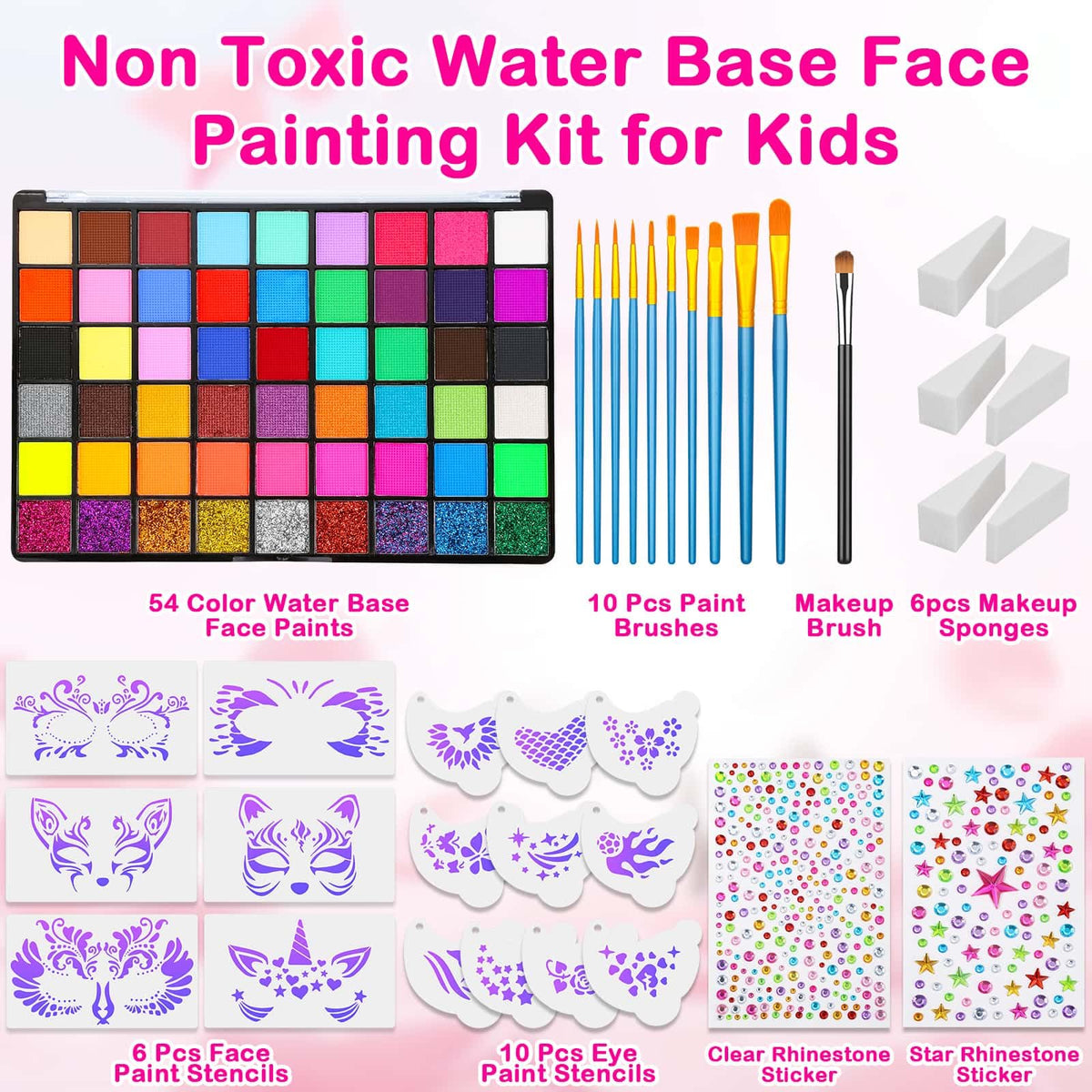 Reusable face paint stencil pack helps achieve precise shapes