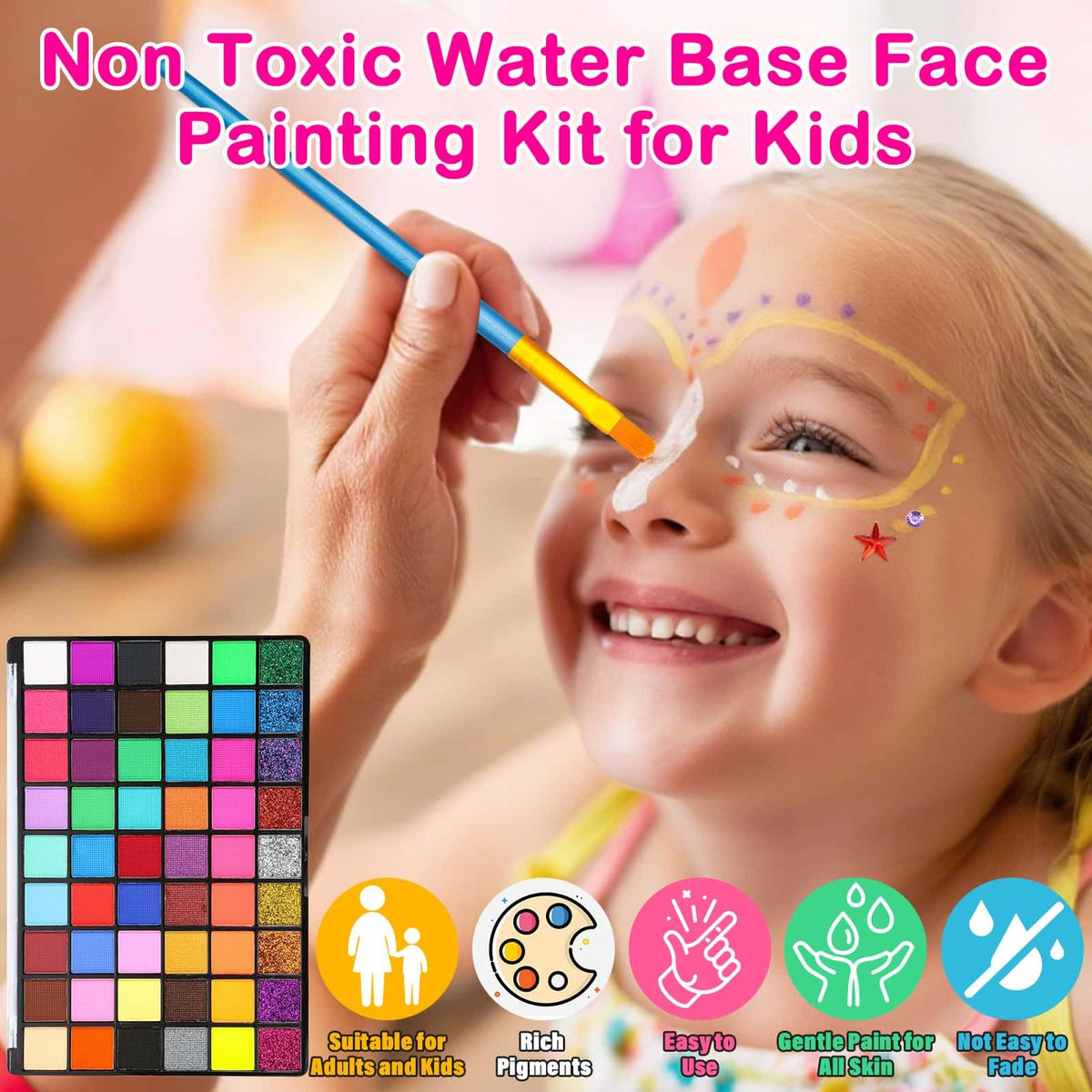 Water activated palette enabling quick blending during celebrations