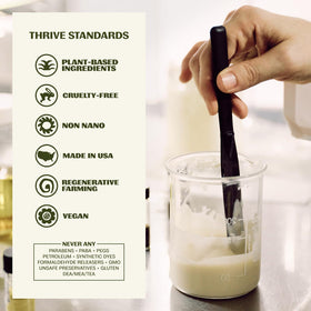 Thrive Natural Care serum swatch demonstrates brightening effect and even skin tone.