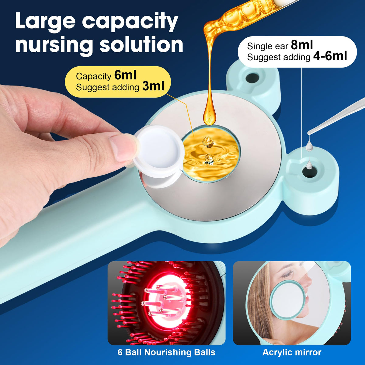 THSTPA scalp massager 72-massage-heads angled view for comfortable stimulation