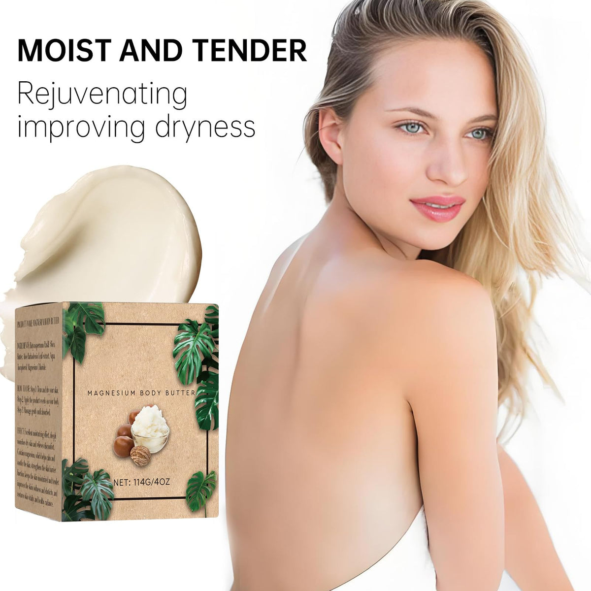 Closeup of THUIOP magnesium body butter texture for deep moisturization