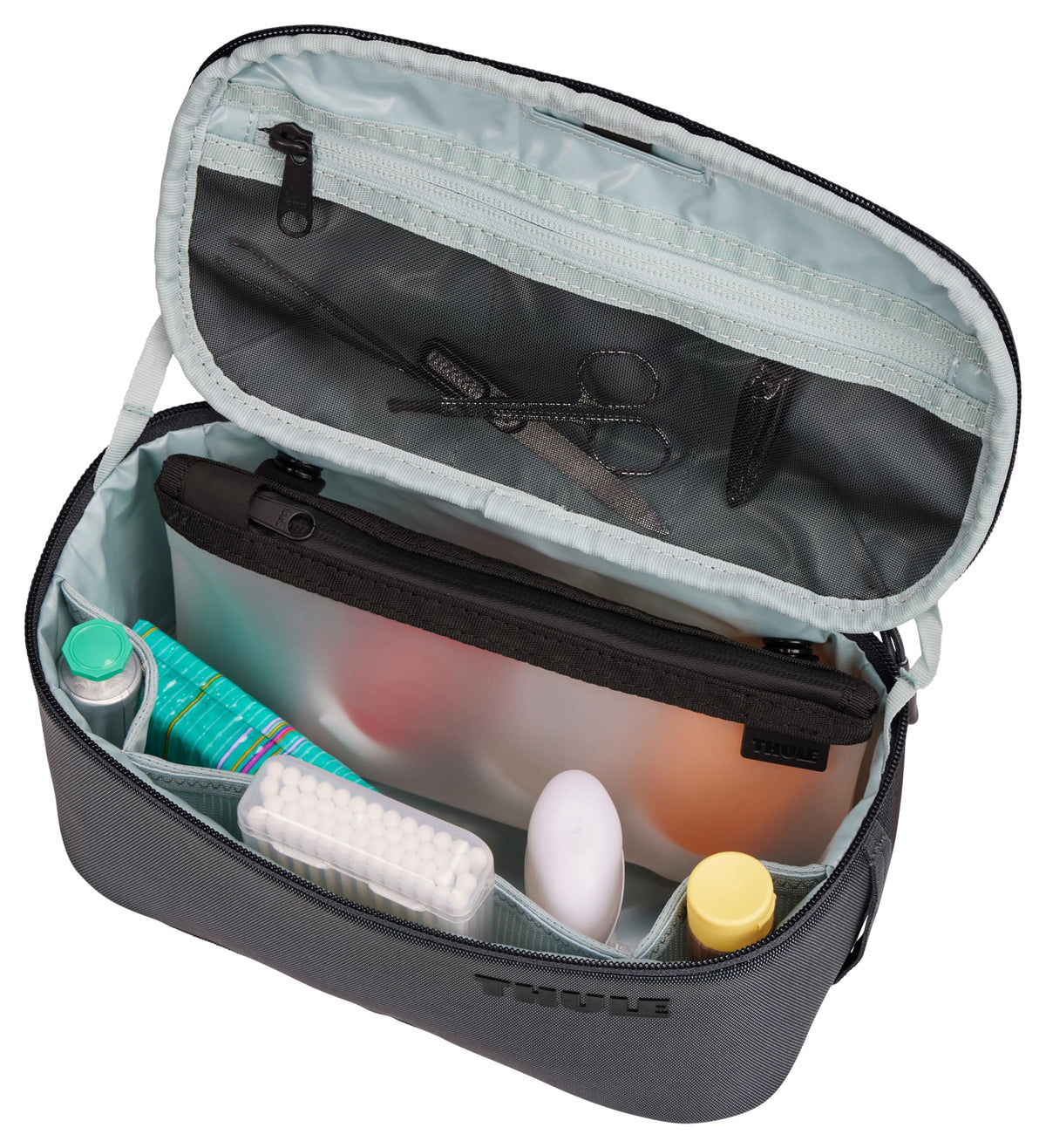 Thule Subterra 2 liquids pouch TSA-compliant for travel checks.