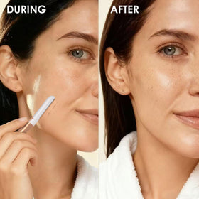 THURLADY razor in use on the face with skin-guard for safe dermaplaning