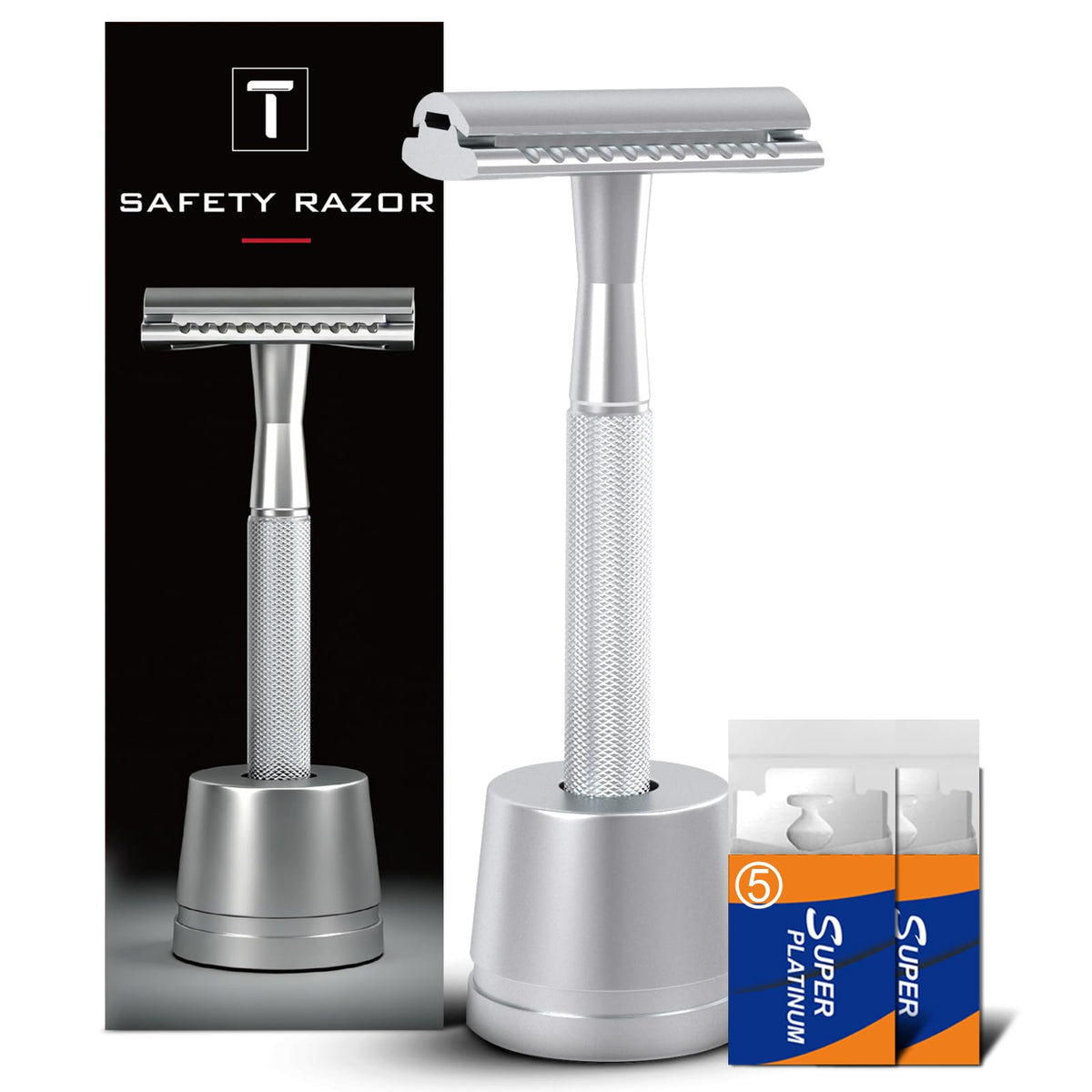 THURLADY single blade safety razor close-up for precise, smooth shaving.