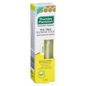 Thursday Plantation Tea Tree Blemish Stick packaging showing compact travel-friendly design