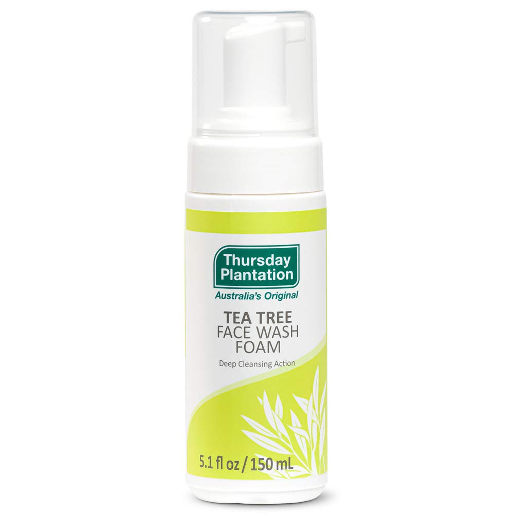 Thursday Plantation Tea Tree Face Wash Foam bottle pour for gentle daily cleansing