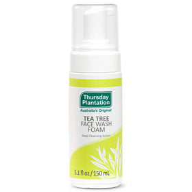 Thursday Plantation Tea Tree Face Wash Foam bottle pour for gentle daily cleansing